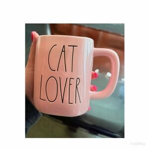 NEW Rae Dunn Cat Lover Pink Ceramic Mug Pet Cat Gift  🐈‍⬛